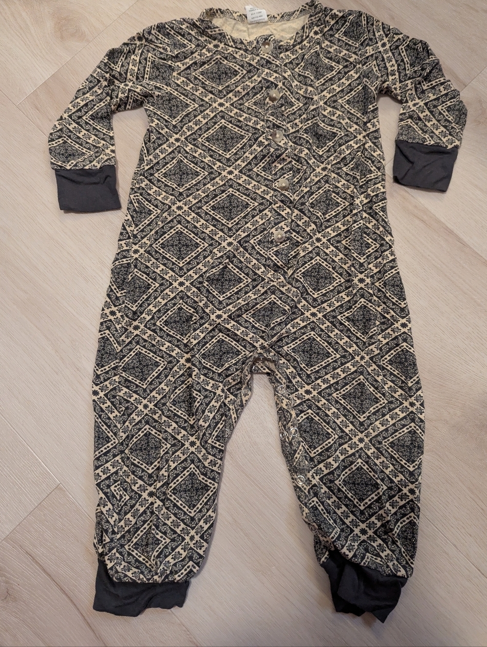 Kate Quinn Bandana Beluga Button Bubble Jumpsuit Bamboo 18-24m